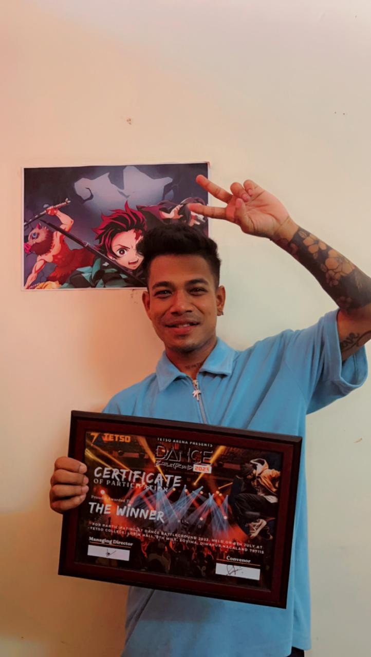 Sammy Hamar Phukan, the winner of Dance Battleground 2023 and Debojit Das, who was placed second.